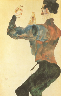 Self-Portrait with Raised Arms,Back View (mk12)